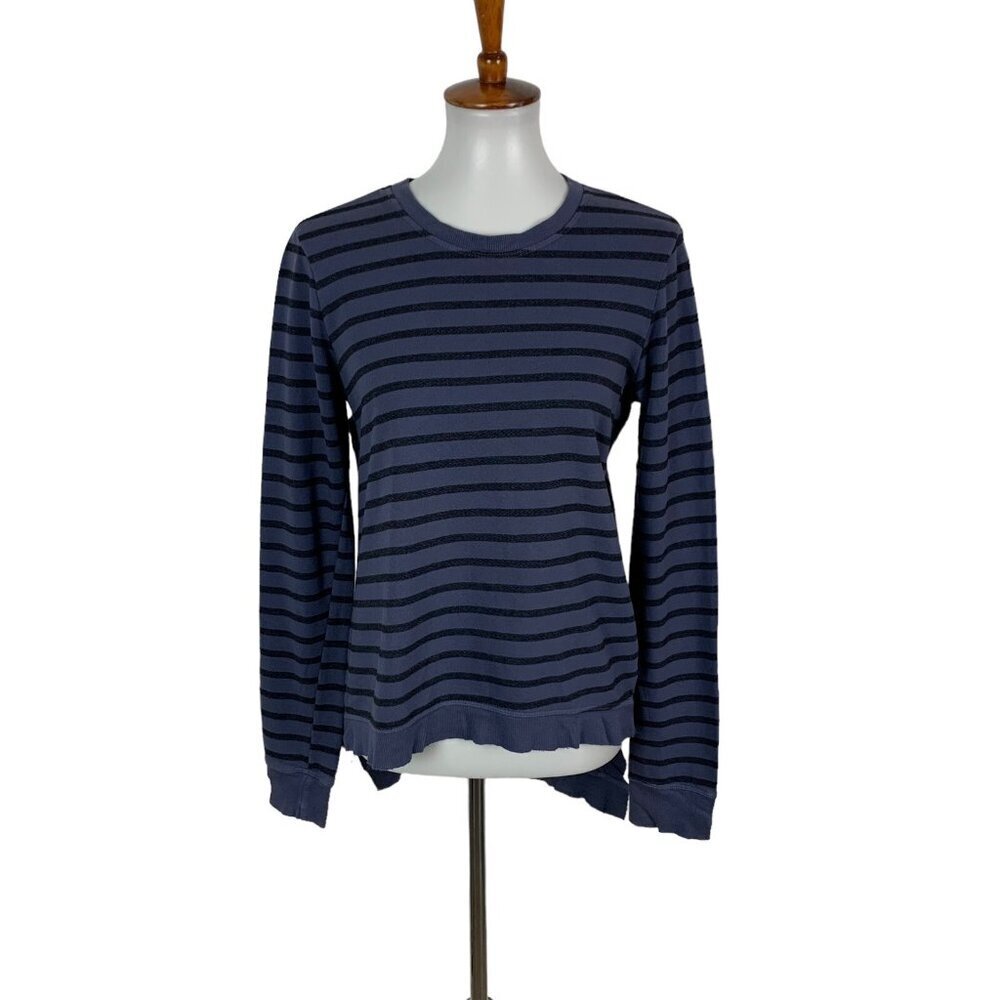 Left‎ Of Center Top Small Navy Long Sleeve Soft Lounge Minimal